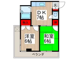 パ-プルハイム【2階】の間取り