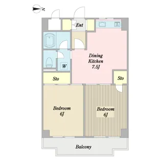 せきじんマンションII【1階】の間取り