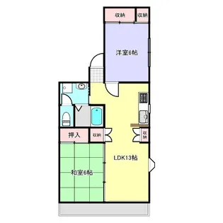 ハピネス三友A【2階】の間取り