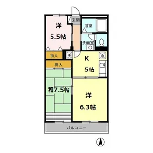 グリーンパール A【3階】の間取り