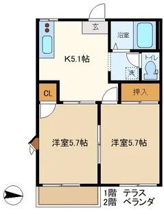 豊ハイツ【1階】の間取り
