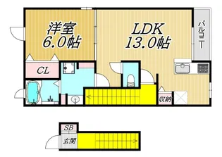 グリシーヌ桜ヶ丘IV【2階】の間取り