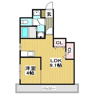 ブリスポート新屋敷【3階】の間取り