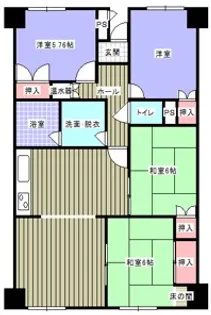 23ビル浜ノ町グランドマンション【3階】の間取り