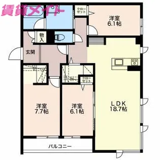 Mast Terrace別名 B棟【2階】の間取り
