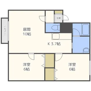 グレーハウスB【2階】の間取り