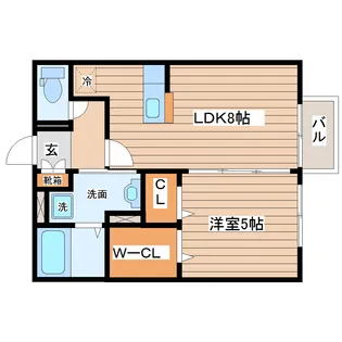 ボナール西多賀【1階】の間取り