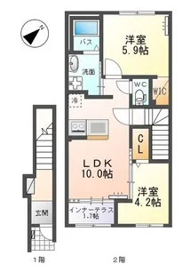メゾンドフルール【2階】の間取り