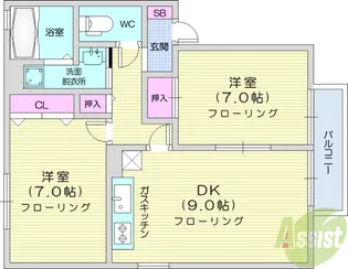 メゾンパーク新田東D【1階】の間取り
