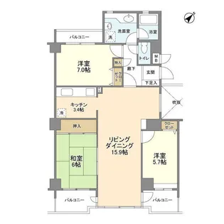 コスモ柏2【2階】の間取り