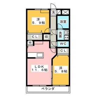 ラウンドリーフ桜台【1階】の間取り