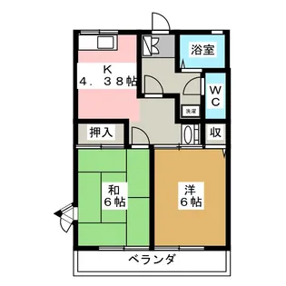 スカイハイツA【1階】の間取り