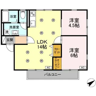 ラ・メール日吉 B棟【1階】の間取り