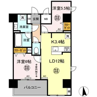 エクルベージュ【8階】の間取り