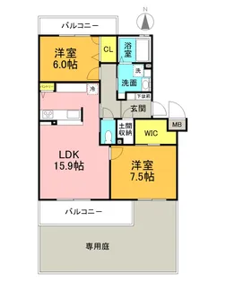 メイプルヒルズ【1階】の間取り