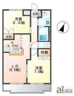 ラビランスB【2階】の間取り