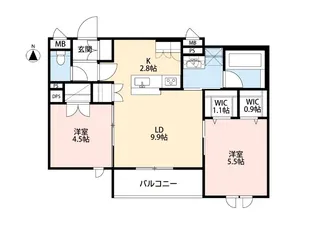 アプリコット大泉学園【2階】の間取り