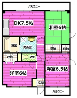 ピースヴィラ矢野南【4階】の間取り