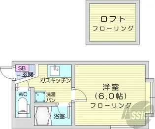 アップルハウス北22条3【2階】の間取り