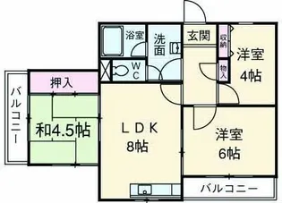 秋本マンション【4階】の間取り