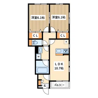 サン オットー ヒルズ B【1階】の間取り