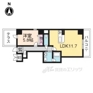 御所南レジデンシャル【2階】の間取り