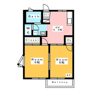 フレグランス田園 B【1階】の間取り
