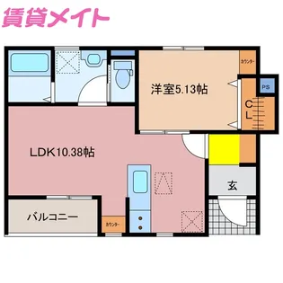リーブルファイン日永【1階】の間取り