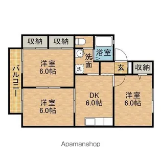コスモクエストA【2階】の間取り