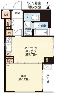 デュオスカーラ田原町【5階】の間取り