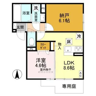 グランナッシム西京極【1階】の間取り