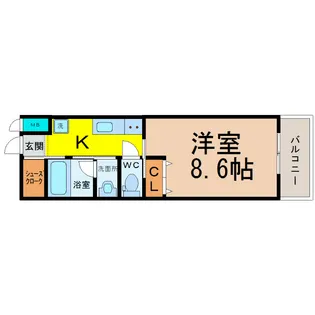 セレニティー名駅【8階】の間取り
