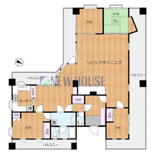 鷹匠HOUSE【3階】の間取り