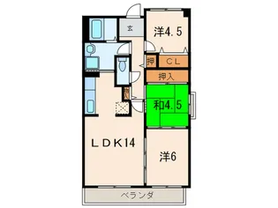 シュアリ-西宮【4階】の間取り