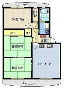 旭ホール五代【1階】の間取り