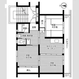 ビレッジハウス足利福居1号棟【5階】の間取り