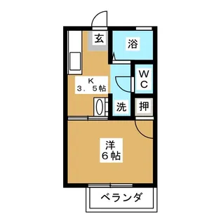 ハイツ仲野III【1階】の間取り