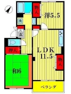 ペアフィールドハウス【2階】の間取り