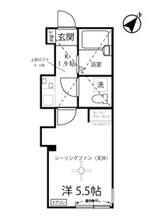 プラナス戸手【1階】の間取り