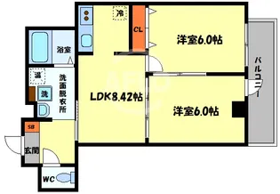 BONJOUR九条南【2階】の間取り