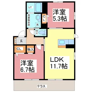ルーチェ新宿【1階】の間取り