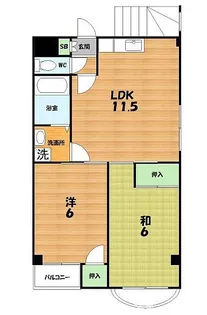 ロータリーマンション村野A棟【2階】の間取り