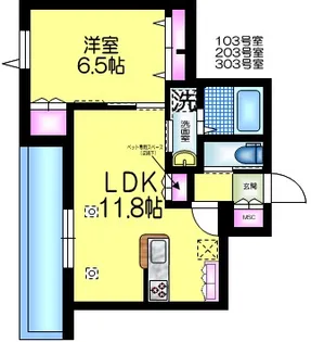 千葉県松戸市上本郷【マンション】の間取り
