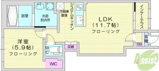 ロジュマン青山2【1階】の間取り