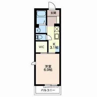 ファーストアパートメントWill【1階】の間取り