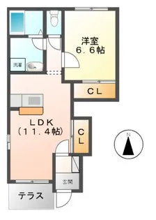 1LDKの間取り画像