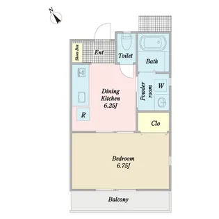 1DKの間取り画像