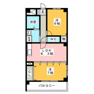 PLACE PURE 【プレイスピュア】【2階】の間取り