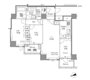 レジディアタワー目黒不動前【26階】の間取り