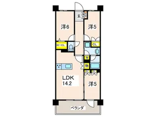 ウエリス三浦海岸【3階】の間取り